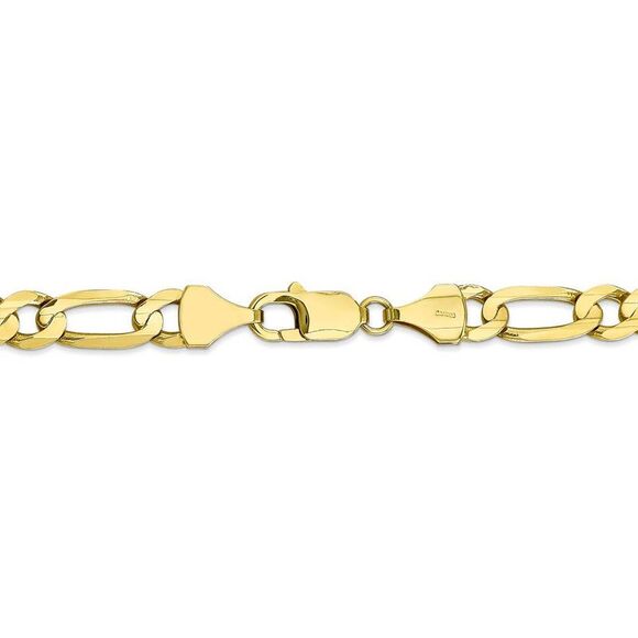 Men's 7.5mm, 10k Yellow Gold, Figaro Chain Necklace, 24 inch - Picture 4 of 8
